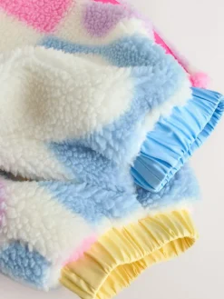 New Little Bird by Jools Oliver Multi Heart Colourblock Borg Fleece