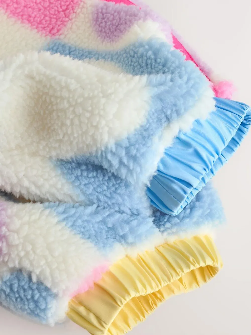 New Little Bird by Jools Oliver Multi Heart Colourblock Borg Fleece