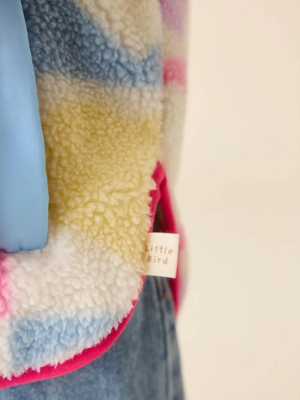 New Little Bird by Jools Oliver Multi Heart Colourblock Borg Fleece