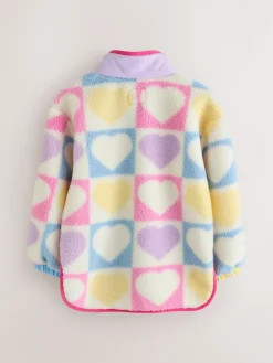 New Little Bird by Jools Oliver Multi Heart Colourblock Borg Fleece