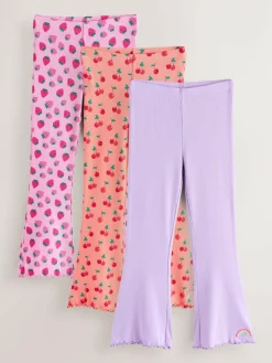 Discount Little Bird by Jools Oliver Fruity Ribbed Jersey Kickflare Leggings 3 Pack