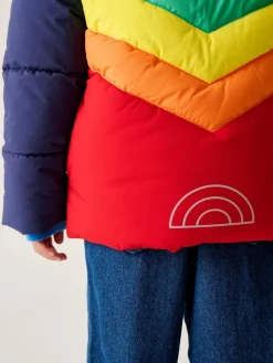 Online Little Bird by Jools Oliver Multi Bright Chevron Shower Resistant Padded Coat