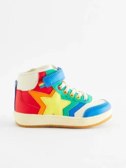 Clearance Little Bird by Jools Oliver Star Hi-Top Trainers Multi Bright