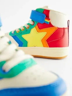 Clearance Little Bird by Jools Oliver Star Hi-Top Trainers Multi Bright