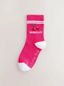 Online Little Bird by Jools Oliver Multi Pastel Rainbow Days Of The Week Socks 7 Pack