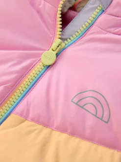 Little Bird by Jools Oliver Pink Pastel Rainbow Colourblock Shower Resistant Snowsuit^ Coats, Jackets & Pramsuits|Coats, Jackets & Pramsuits