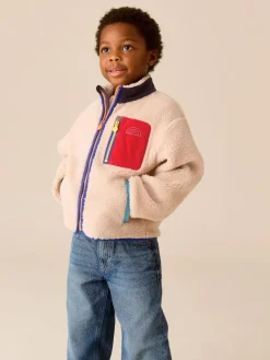 Discount Little Bird by Jools Oliver Cream Colourblock Borg Fleece