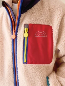 Discount Little Bird by Jools Oliver Cream Colourblock Borg Fleece