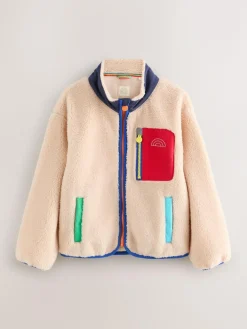 Discount Little Bird by Jools Oliver Cream Colourblock Borg Fleece