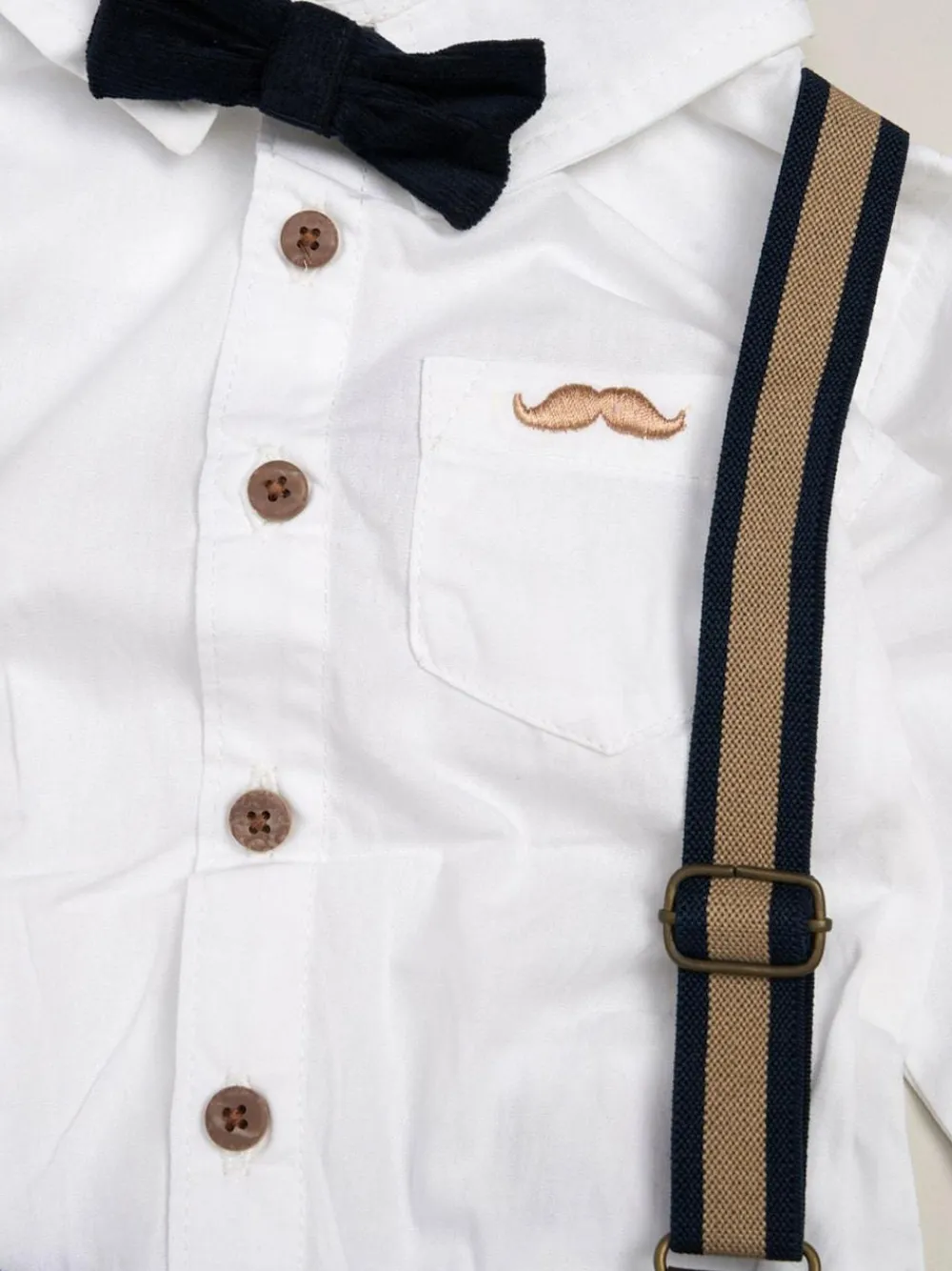 Little Gent Corduroy Bow Tie Mock Shirt and Trousers With Braces Outfit Set^BOY Pants & Chinos|Shirts