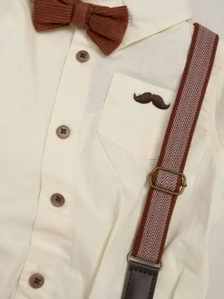 Discount Little Gent Corduroy Bow Tie Mock Shirt and Trousers With Braces Outfit Set