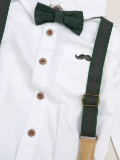 Little Gent Corduroy Bow Tie Mock Shirt and Trousers With Braces Outfit Set^BOY Pants & Chinos|Shirts