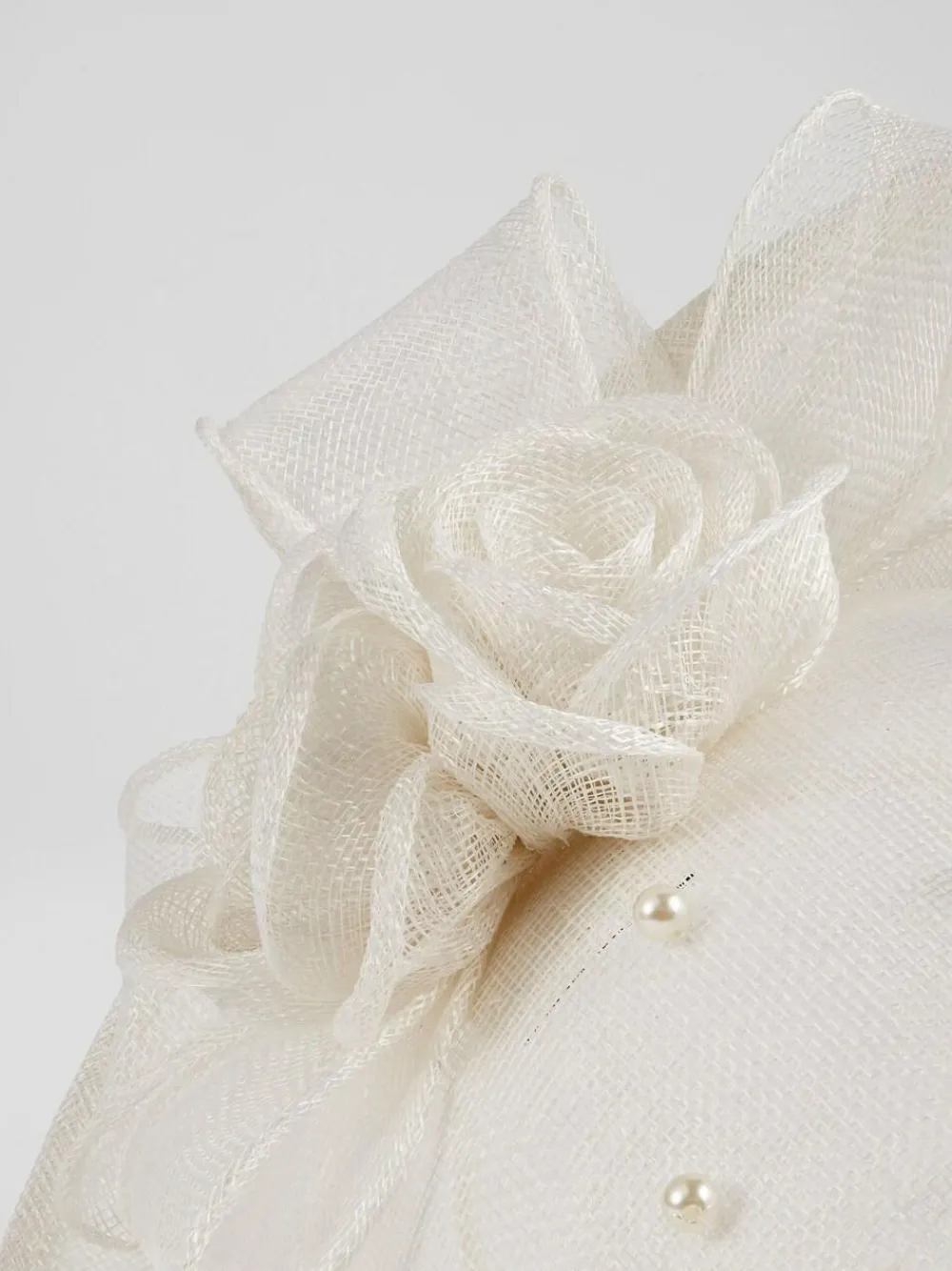 Best LK Bennett White Mesh Pearl Detail Ayla Wide Brim Fascinator Hat