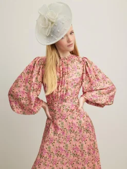 Best LK Bennett White Mesh Pearl Detail Ayla Wide Brim Fascinator Hat