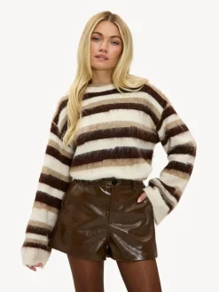 Best LOAVIES Falling Into Us Leather Look Brown Shorts