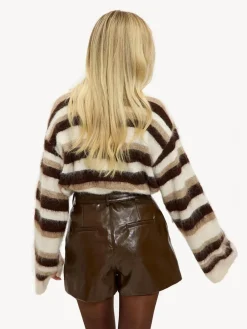 Best LOAVIES Falling Into Us Leather Look Brown Shorts