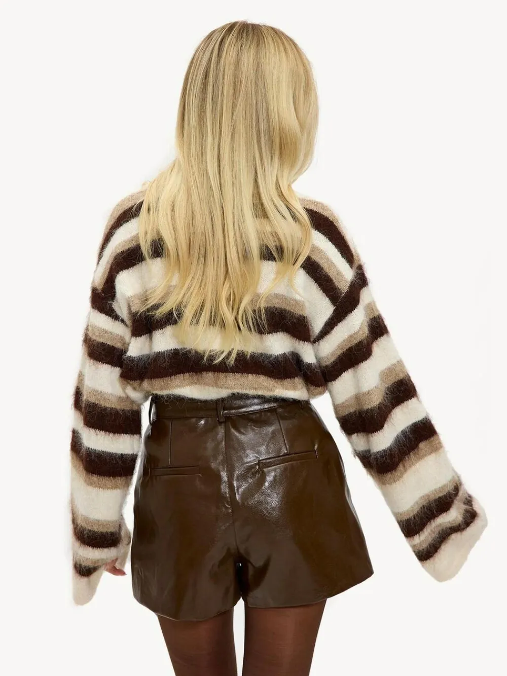 Best LOAVIES Falling Into Us Leather Look Brown Shorts