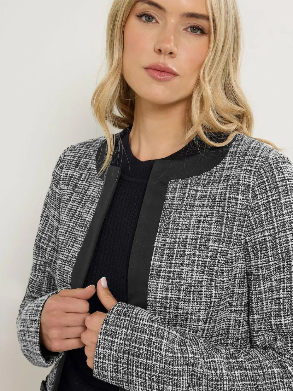 Long Tall Sally Black Boucle Jacket^Women Blazers