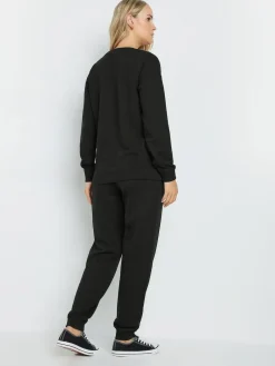 New Long Tall Sally Black Cuffed Drawstring Joggers