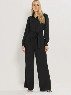 New Long Tall Sally Black Long Sleeve Button Jumpsuit