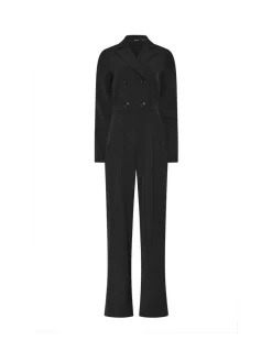 Clearance Long Tall Sally Black Long Sleeve Collar Jumpsuit