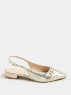 Long Tall Sally Metal Trim Sling Back Shoes^Women Flats