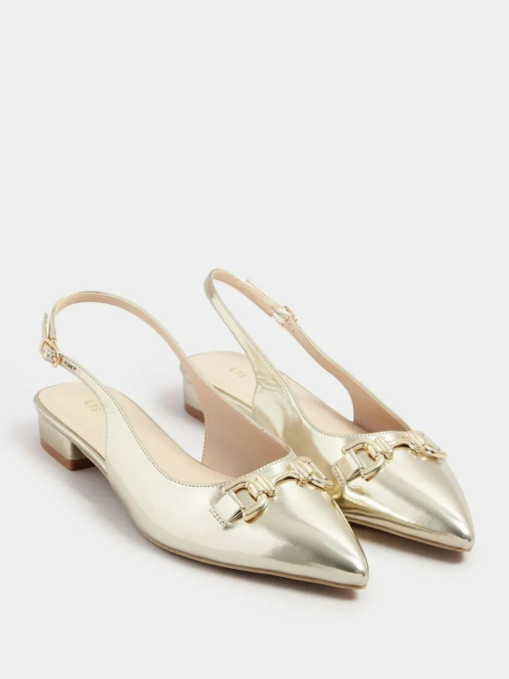Long Tall Sally Metal Trim Sling Back Shoes^Women Flats