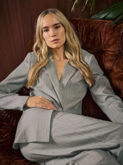 Long Tall Sally Grey Pinstripe Blazer^Women Suits & Tailoring|Blazers