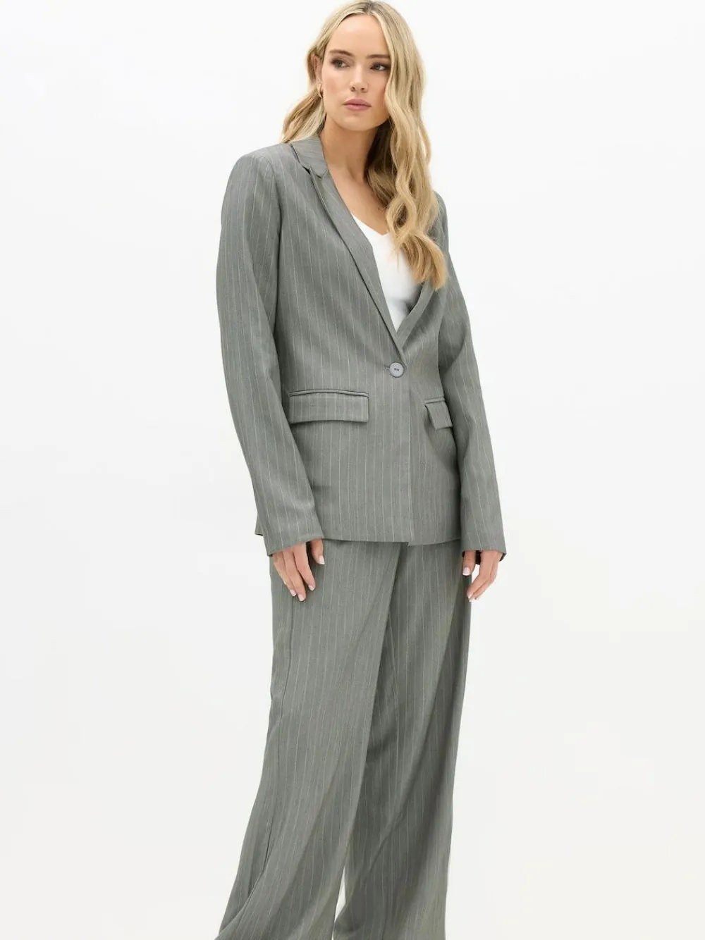 Long Tall Sally Grey Pinstripe Blazer^Women Suits & Tailoring|Blazers