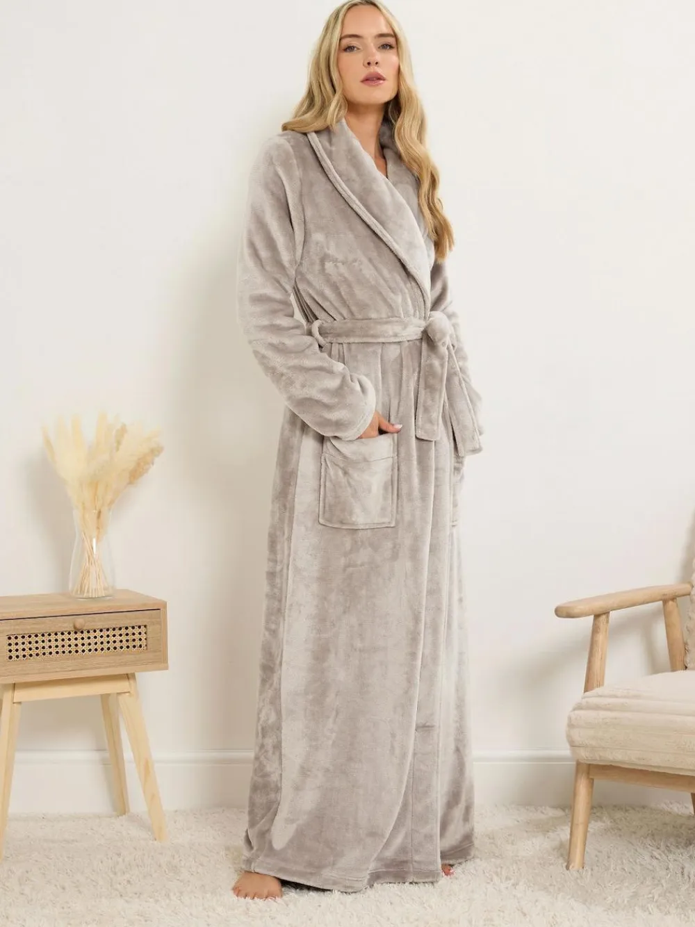 Long Tall Sally Super Luxe Shawl Maxi Robe^Women Bathrobes