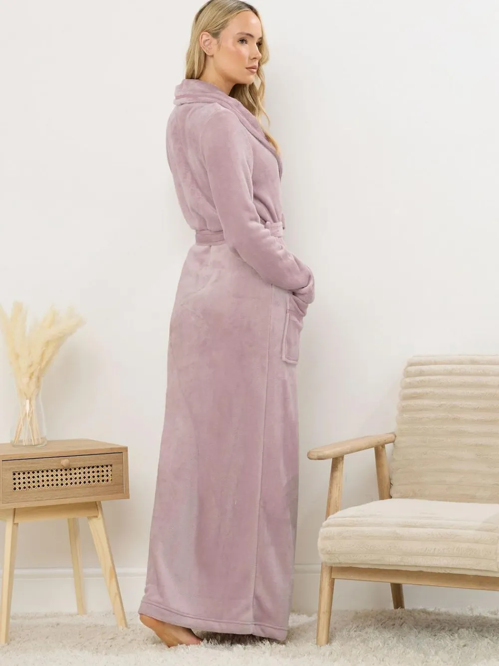 New Long Tall Sally Pink Ribbon Shawl Maxi Robe