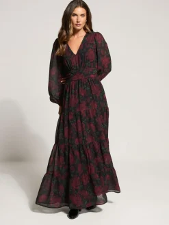 Hot Long Tall Sally Red Floral Print Maxi Dress