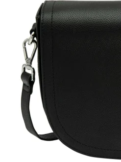 Outlet Lotus Black Leather Saddle Bag