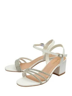 Hot Lotus White Heeled Occasion Sandals