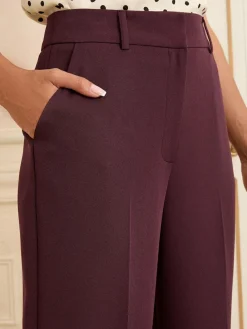 Best Love & Roses Berry Wide Leg Trousers