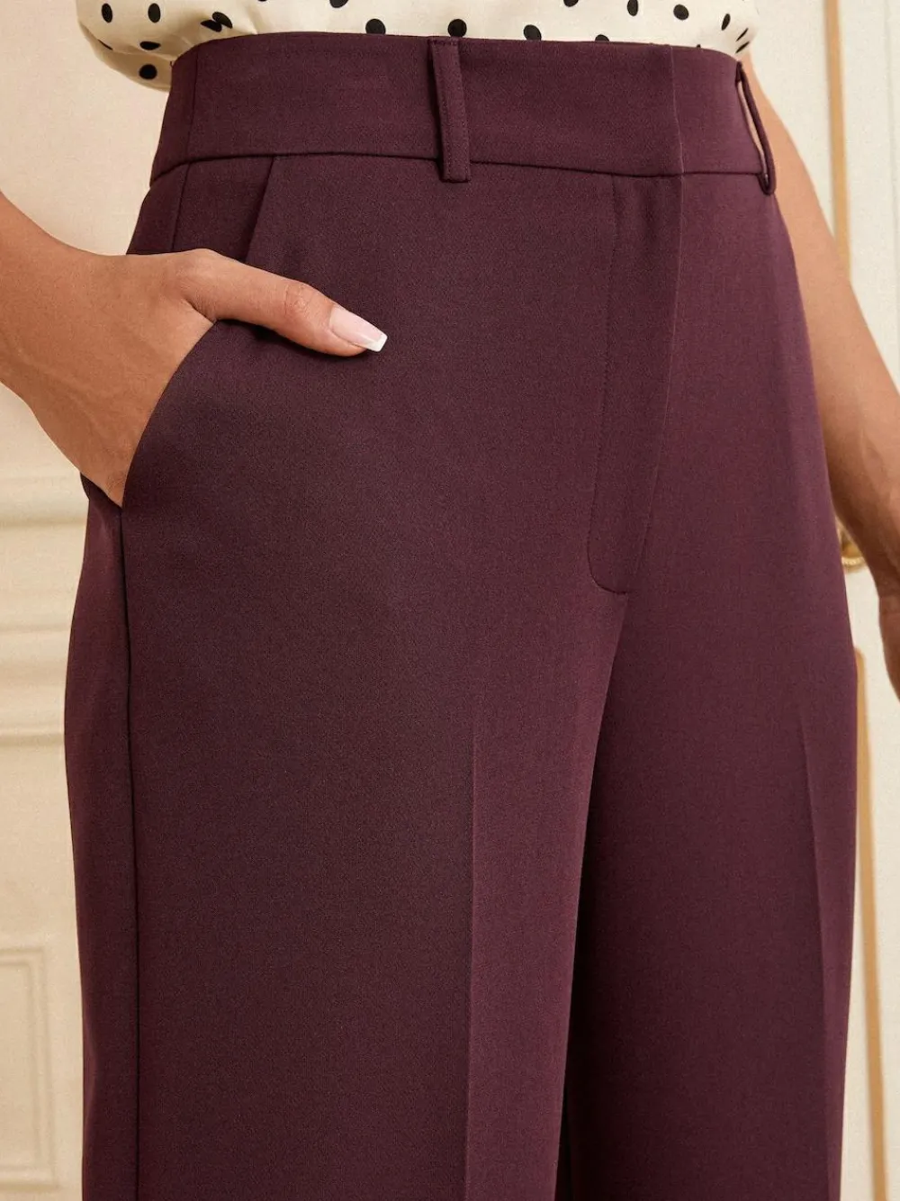 Best Love & Roses Berry Wide Leg Trousers