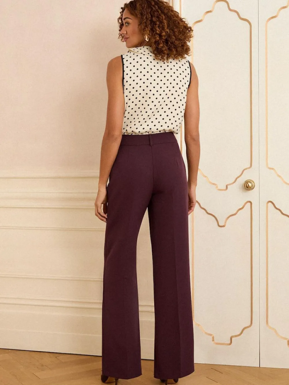 Best Love & Roses Berry Wide Leg Trousers