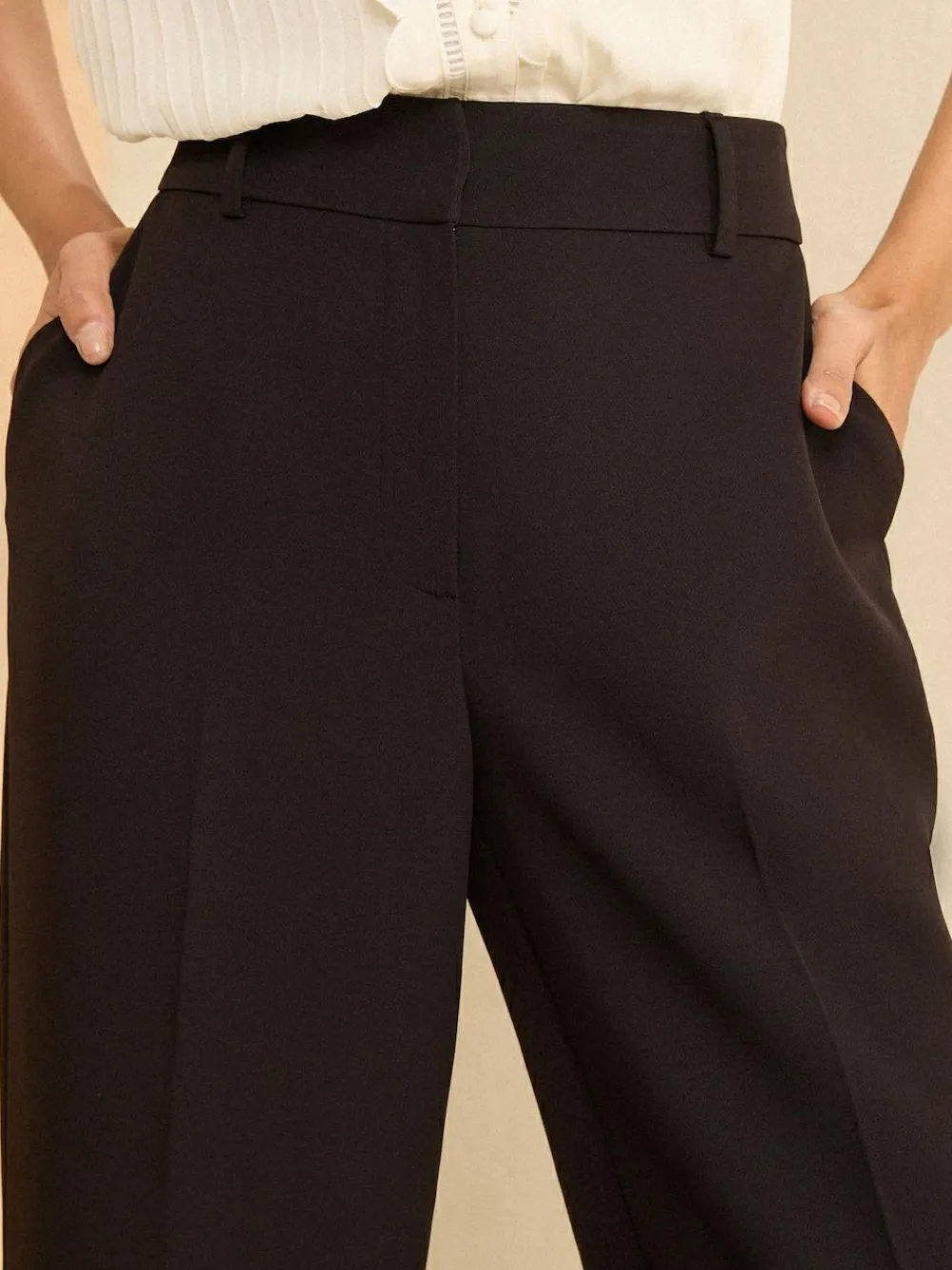 Sale Love & Roses Black Black Wide Leg Trousers