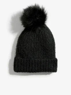 Online Love & Roses Black Cosy Pom Hat