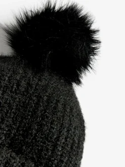 Online Love & Roses Black Cosy Pom Hat