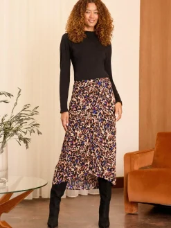 Love & Roses Black Frill Neck Long Sleeve Jersey Top^Women Blouses & Shirts