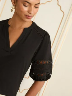 Love & Roses V-Neck Jersey T-Shirt^Women Tops & T-Shirts