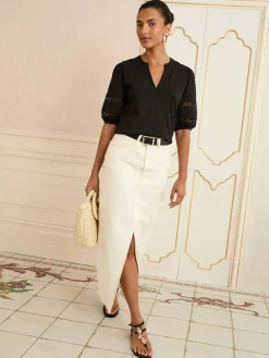 Love & Roses V-Neck Jersey T-Shirt^Women Tops & T-Shirts