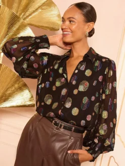 Love & Roses Printed Long Sleeve Shirt^Women Blouses & Shirts