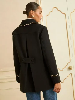 Love & Roses Mid Length Scallop Trim Dolly Coat^Women Coats & Jackets|Coats & Jackets