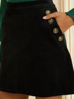 Clearance Love & Roses Black Petite Corduroy Mini Skirt