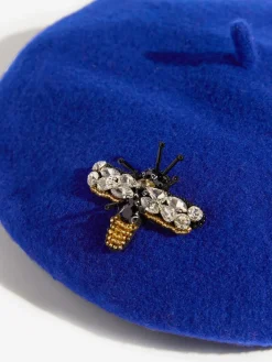 Discount Love & Roses Beret Hat Blue Embellished