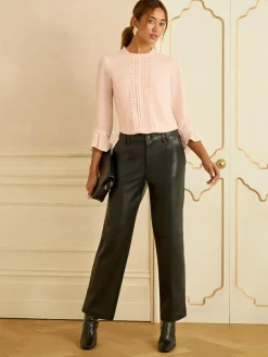 Love & Roses Hardware Detail Flute Sleeve Blouse^Women Tops & T-Shirts|Blouses & Shirts