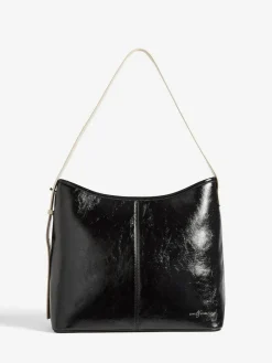 Clearance Love & Roses Woven Slouchy Tote Bag Chocolate Brown and Black