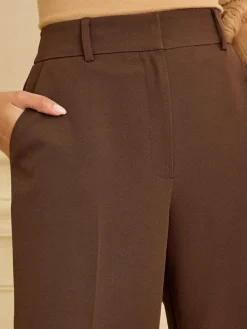 Sale Love & Roses Chocolate Brown Wide Leg Trousers